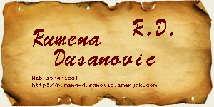 Rumena Dušanović vizit kartica
